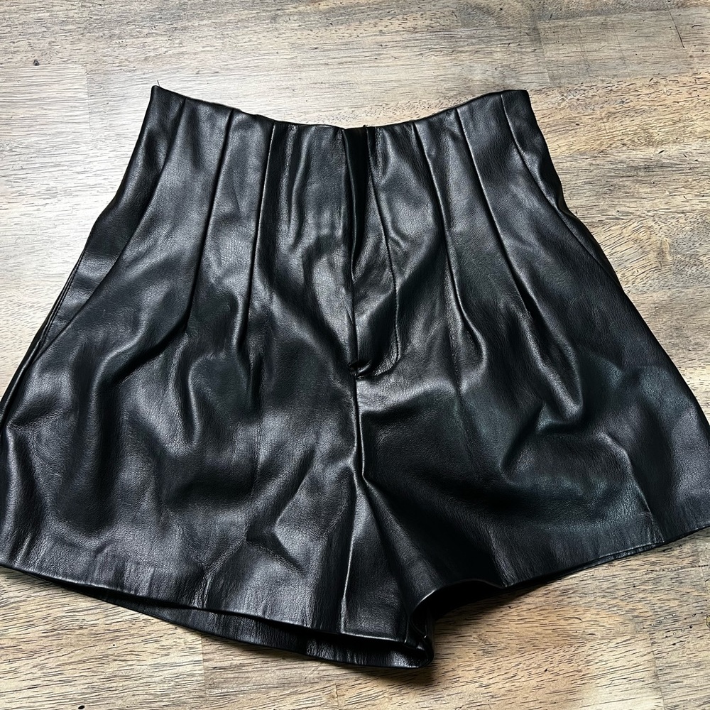 Black Leather Shorts